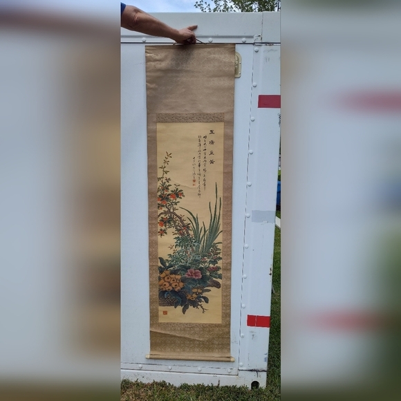 Zhang Xiong Other - Zhang Xiong (Qing Dynasty) Hand Painted Silk On Paper Scroll, 1878